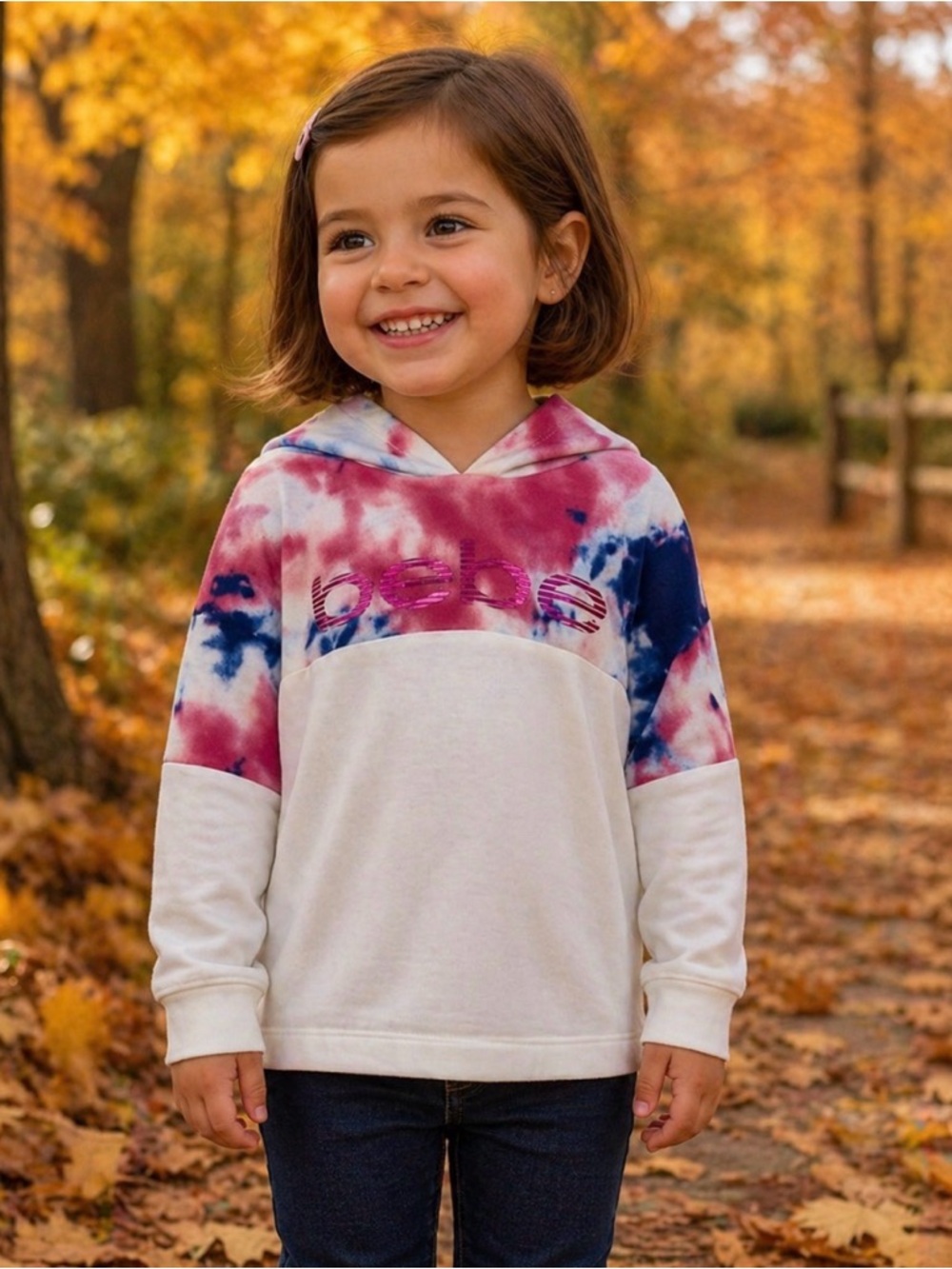 Bebe Sport Girls Child Hoodie Tie Dye Pullover Sweatshirt Size 3T